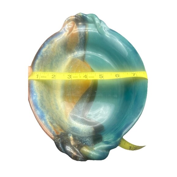 Susan Ammann Taos Twisted Rope Handle Glazed Art Pottery Oval Dish Signed 11” - Picture 9 of 10